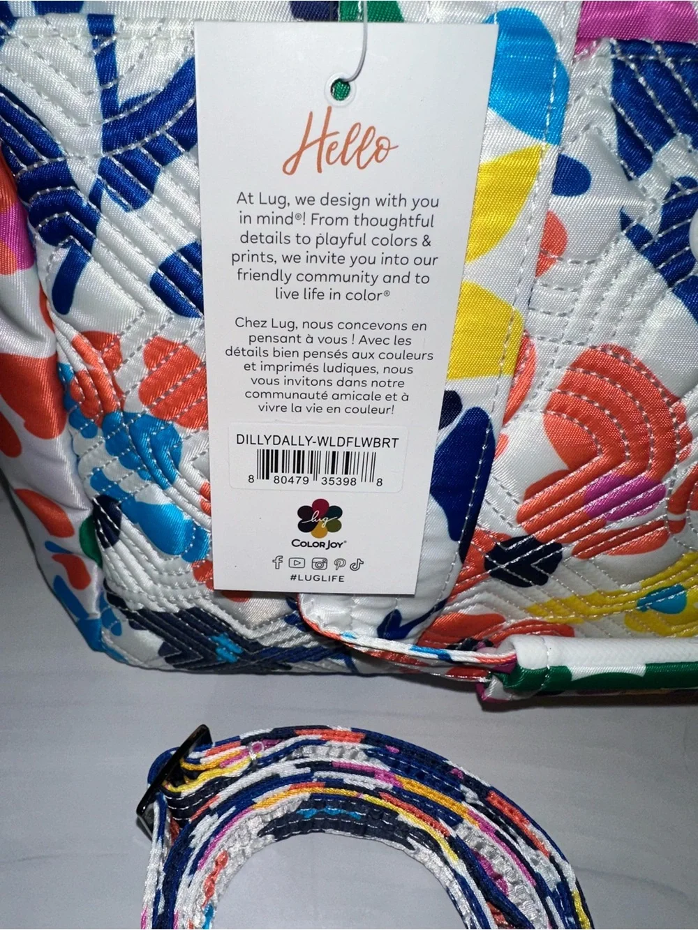 Lug Dilly Dally Convertible Tote Bag Wildflower Brights NEW